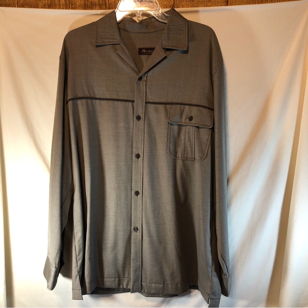 Elevee Custom Clothing Men’s heavy brown weave long sleeve button down shirt XXL